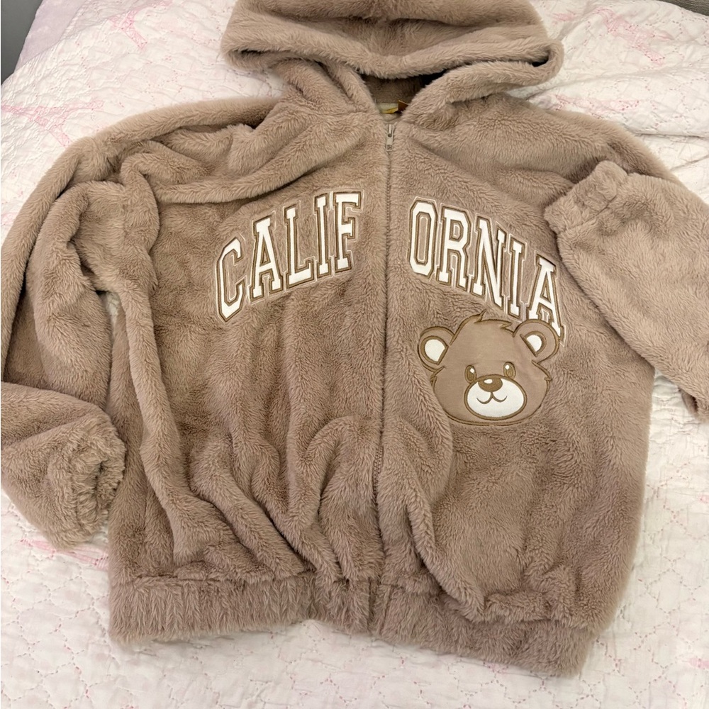 California Kids Fleece Hoodie with Bear Patch